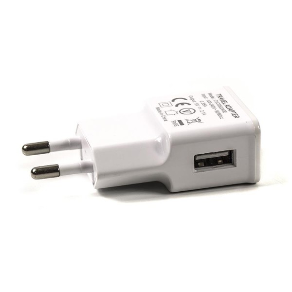 Фото - Мережевий зарядний пристрій PowerPlant 1xUSB 2.1A White (SC230136)