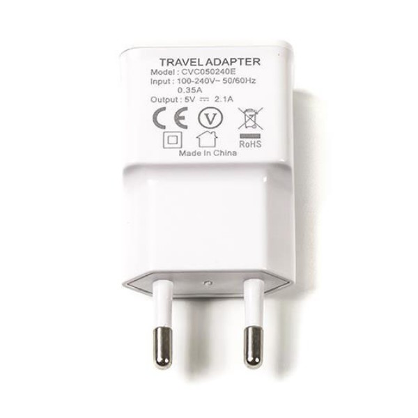Фото - Мережевий зарядний пристрій PowerPlant 1xUSB 2.1A White (SC230136)