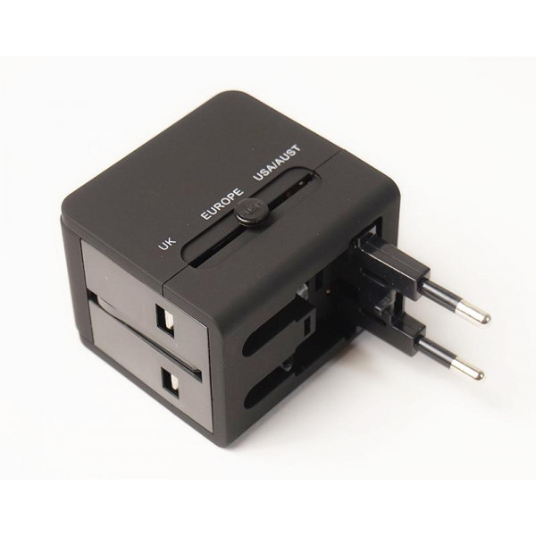 Фото - Мережевий зарядний пристрій PowerPlant 220V 6A 2xUSB Black (DV00DV5067)