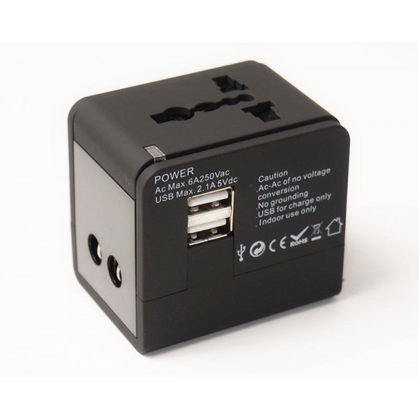 Фото - Мережевий зарядний пристрій PowerPlant 220V 6A 2xUSB Black (DV00DV5067)