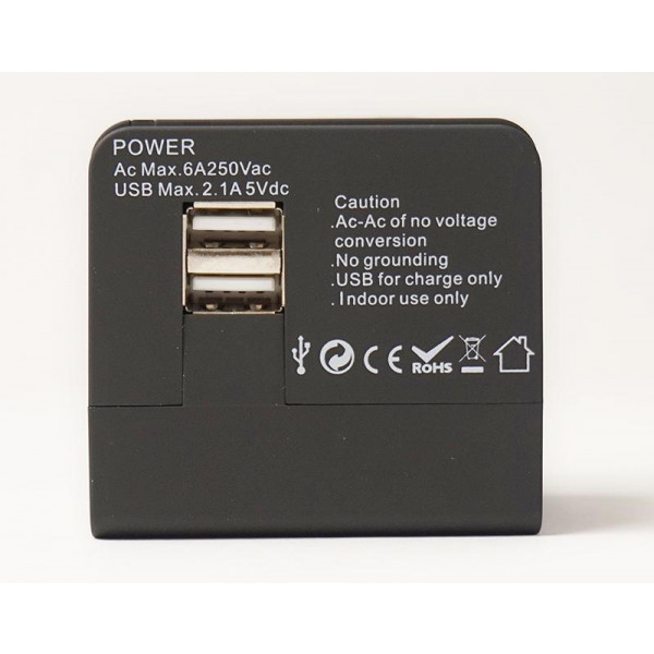 Фото - Мережевий зарядний пристрій PowerPlant 220V 6A 2xUSB Black (DV00DV5067)