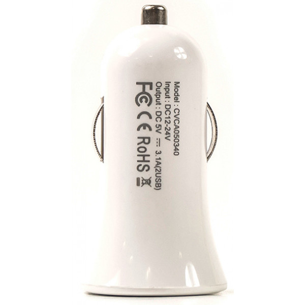 Фото - Автомобільний зарядний пристрій PowerPlant 2xUSB 3.1A White (DV00DV5036)