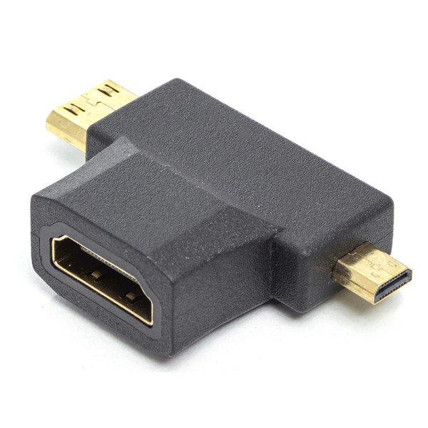 Фото - Переходник PowerPlant 3 in 1 HDMI Female to Mini HDMI Male + Micro HDMI Male (CA912056)