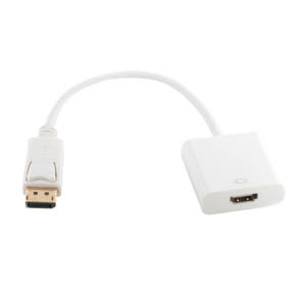 Фото - Переходник HDMI PowerPlant DisplayPort-HDMI 0.15m White (KD00AS1277)