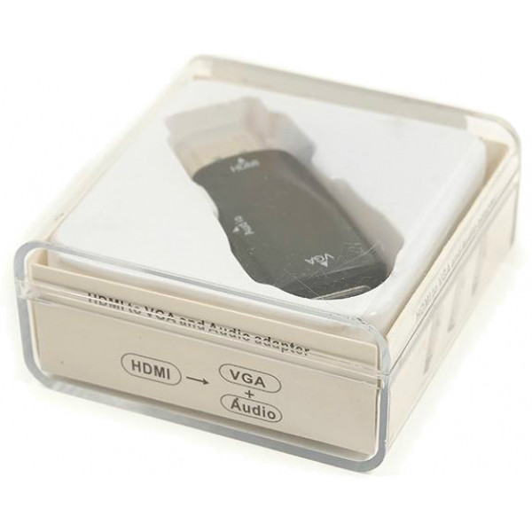 Фото - Перехідник PowerPlant HDMI-VGA 0.5m Black (CA910267)
