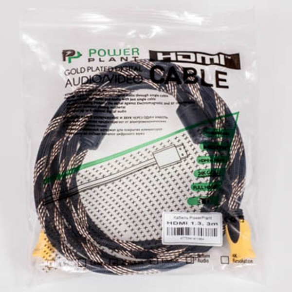 Фото - Кабель HDMI PowerPlant HDMI - HDMI 5m Nylon Double Ferrites (KD00AS1197)