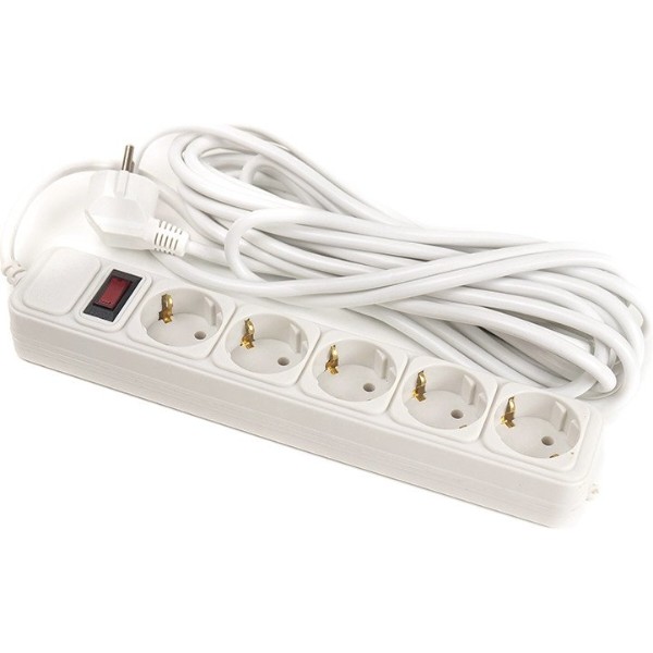 Фото - Сетевой фильтр PowerPlant JY-1052/7 (PPSA08M70S5) 5 розеток 7 м White