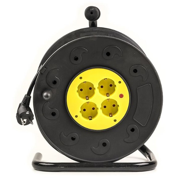 Фото - Удлинитель 220В PowerPlant JY-2002/50 (PPRA10M500S4) 4 розетки 50m Black-Yellow