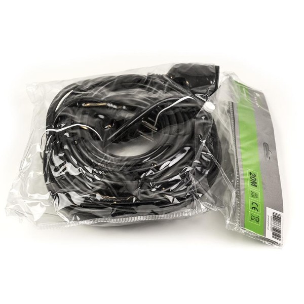 Фото - Подовжувач 220В PowerPlant JY-3021/20 (PPEA10M200S1) 1 розетка 20m Black