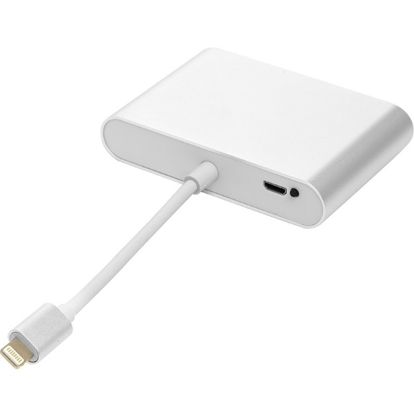 Фото - Переходник HDMI PowerPlant Lightning (M) - HDMI, VGA, 3.5 мм (F) (CA911929)