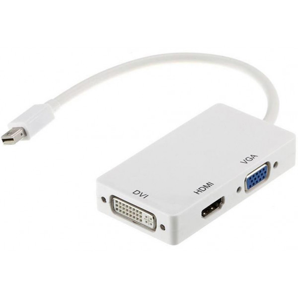 Фото - Адаптер Mini Display Port-HDMI PowerPlant miniDisplayPort(Thunderbolt)-HDMI, DVI, VGA, 0.2m White (CA910946)