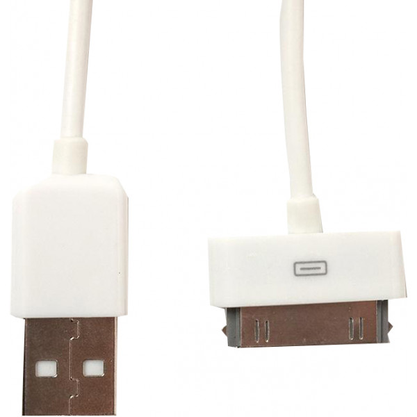 Фото - Кабель синхронізації даних PowerPlant USB-Apple 30pin 1m White (DV00DV4045)
