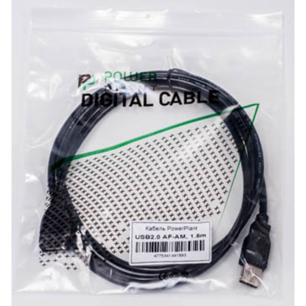 Фото - Кабель USB type A - USB type A PowerPlant USB 2.0 AF – AM 1.5 м (KD00AS1189)