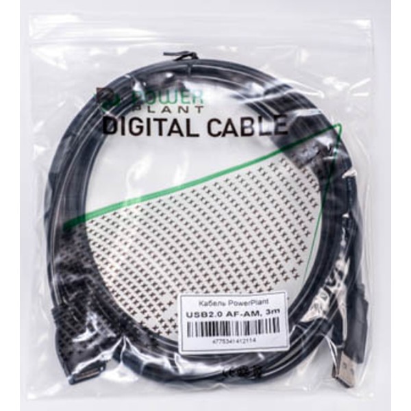 Фото - Кабель USB type A - USB type A PowerPlant USB 2.0 AF – AM 5 м One Ferrite (KD00AS1212)
