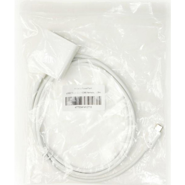 Фото - Кабель синхронізації даних PowerPlant USB Type-C-HDMI 1.8m White (KD00AS1271)