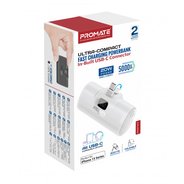 Фото - Батарея мобільна Promate 5000mAh (powerup-c.white)