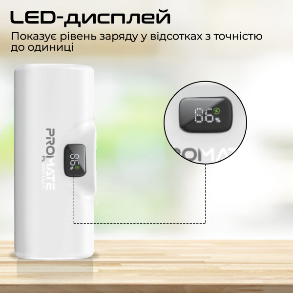 Фото - Батарея мобільна Promate 5000mAh (powerup-c.white)