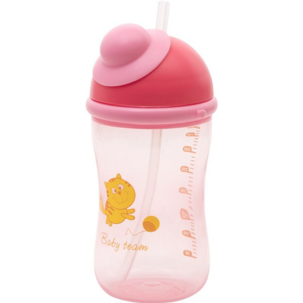 Фото - Поильник-непроливайка детский Baby Team с силиконовой трубочкой, 380 мл. (5010 красный)
