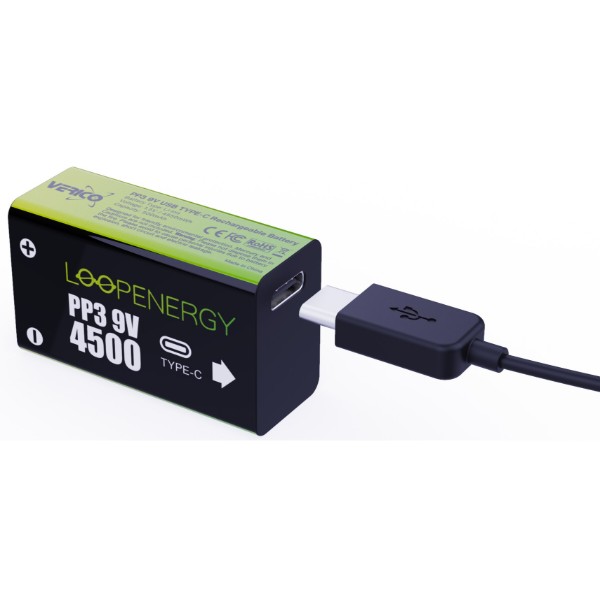 Фото - Аккумулятор тип AA Verico Loop Energy 9V USB Type-C 500mAh Li-ion 2 шт. (1UDBT-A3WEB2-NN)