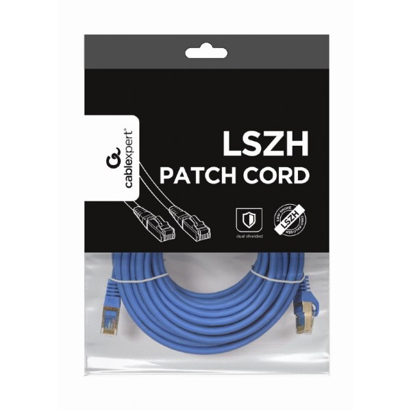 Фото - Кабель патч-корд Cablexpert S/FTP (PP6A-LSZHCU-B-10M) 50u 10m Blue