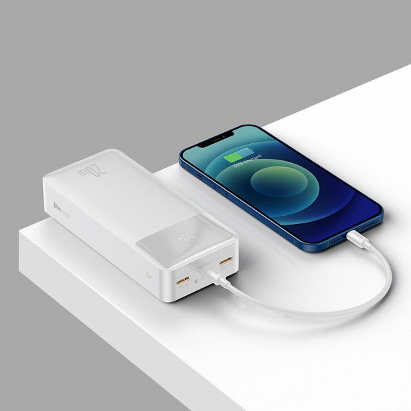 Фото - Батарея мобильная Baseus Bipow 20W 30000mAh USB-C 2xUSB QC 3.0 White (PPDML-N02)