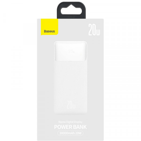 Фото - Батарея мобильная Baseus Bipow 20W 30000mAh USB-C 2xUSB QC 3.0 White (PPDML-N02)
