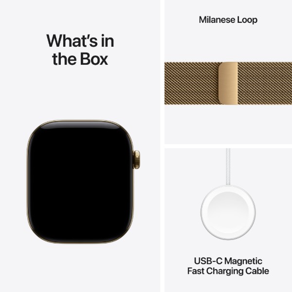 Фото - Смарт-часы Apple Watch Series 12 GPS + eSIM 42mm Radiant Gold Titanium Case with Radiant Gold Milanese Loop