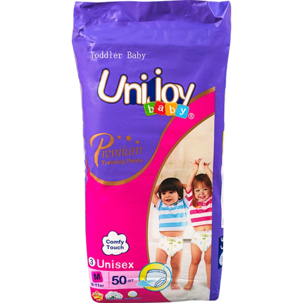 Фото - Одноразовые подгузники-трусики Unijoy Premium М 6-9 кг 50 шт. (6973920542438)