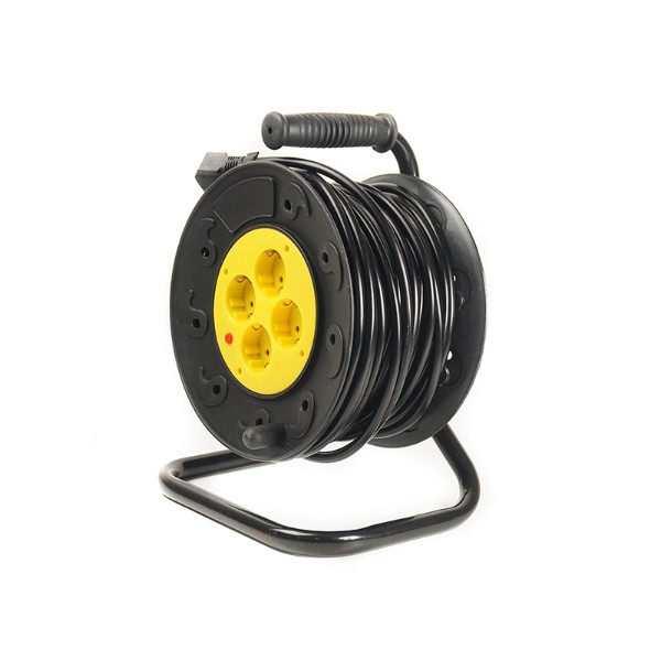 Фото - Подовжувач 220В PowerPlant JY-2002/30 (PPRA10M300S4) 4 розетки 30m Black-Yellow