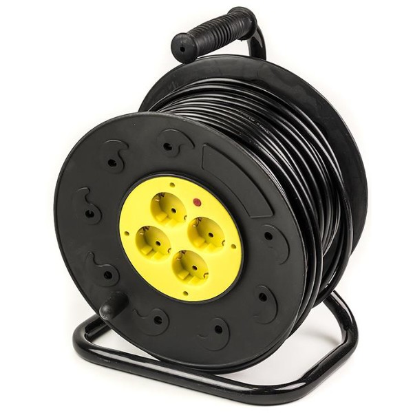 Фото - Подовжувач 220В PowerPlant 4 розетки 25m Black (PPRA16M25S4L)