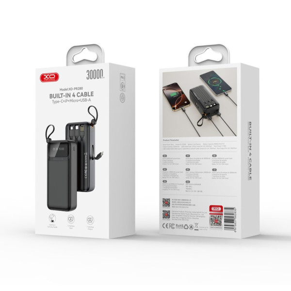 Фото - Батарея мобільна XO 30000mAh (PR280.black)