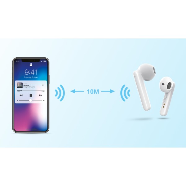 Фото - Наушники вкладыши беспроводные TWS Trust Primo Touch True Wireless Mic White (23783)