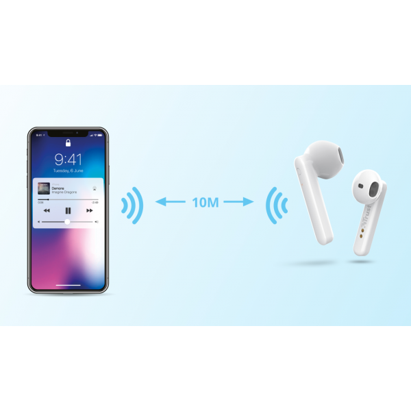 Фото - Наушники вкладыши беспроводные TWS Trust Primo Touch True Wireless Mic White (23783)