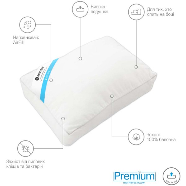 Фото - Подушка стандартна Sonex Premium 40х60 см (SO102063)