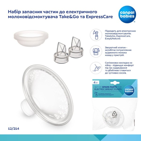 Фото - Аксесуар до молоковідсмоктувача Canpol babies Набір запасних частин Take&Go та ExpressCare (12/214)
