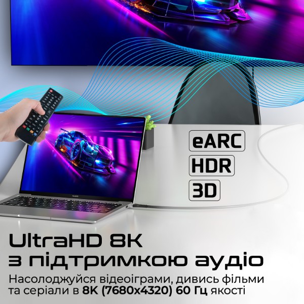 Фото - Кабель HDMI Promate HDMI-HDMI v.2.1 (Primelink8k-500.Grey)