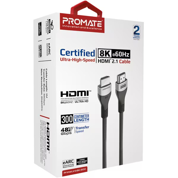 Фото - Кабель HDMI Promate HDMI-HDMI v.2.1 (Primelink8k-300.Grey)
