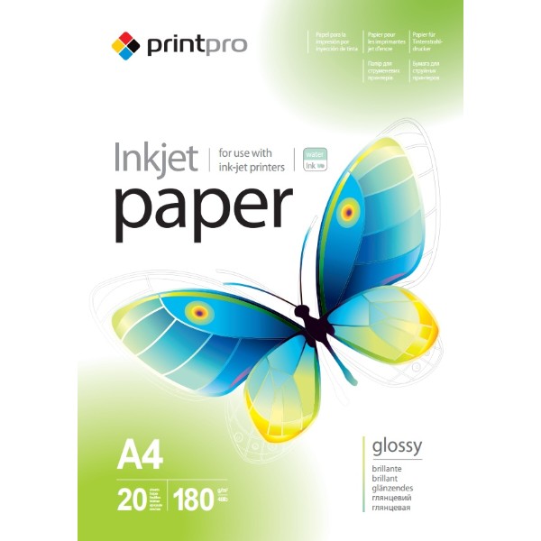 Фото - Фотобумага PrintPro 180g/m2 A4, 20 л. (PGE180020A4)