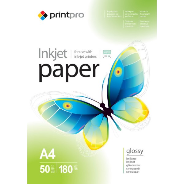 Фото - Фотопапір PrintPro 180g/m2, A4, 50л (PGE180050A4)