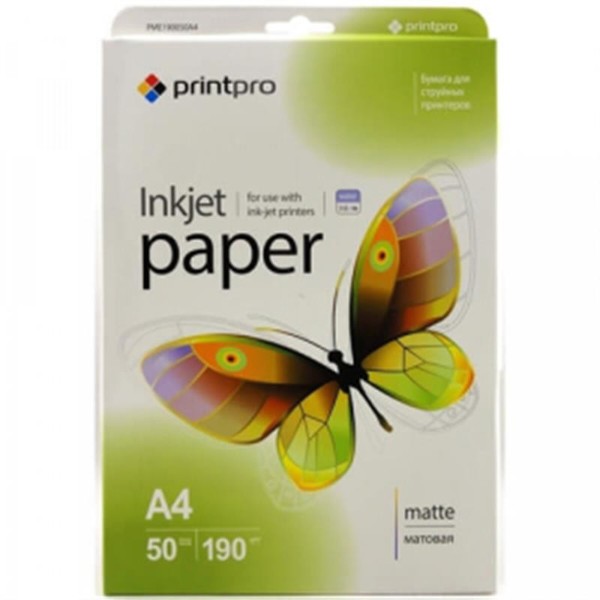 Фото - Фотопапір PrintPro 190г/м2 A4 50 л. (PME190050A4)
