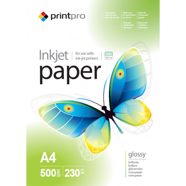 Фото - Фотопапір PrintPro 230g/m2, A4, 500 л (PGE230500A4) Фото - Фотопапір PrintPro 230g/m2, A4, 500 л (PGE230500A4)