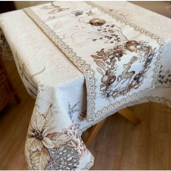 Фото - Скатертина раннер Прованс Золоті свята 40х140 (016186)