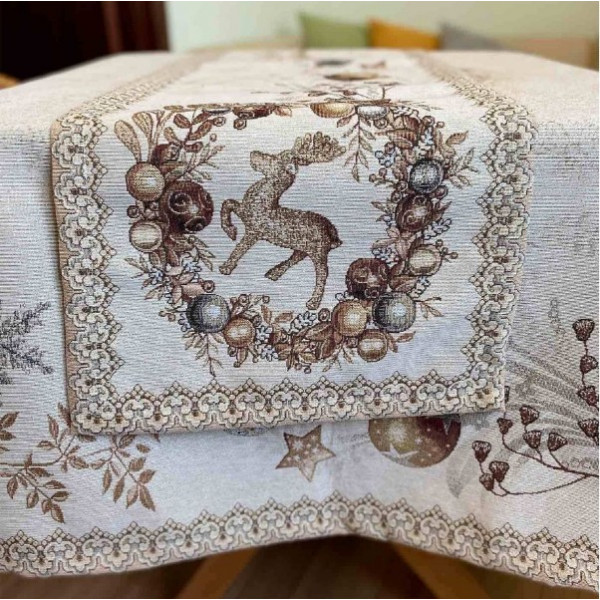 Фото - Скатертина раннер Прованс Золоті свята 40х140 (016186)