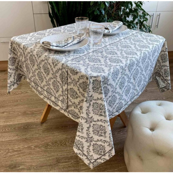 Фото - Скатерть квадратная Прованс 132х132 Avantime Версаль Серый (017277)