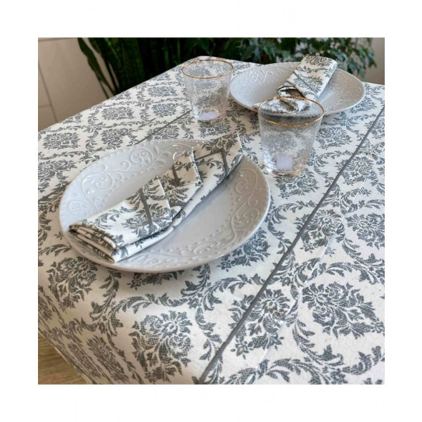 Фото - Скатерть квадратная Прованс 132х132 Avantime Версаль Серый (017277)