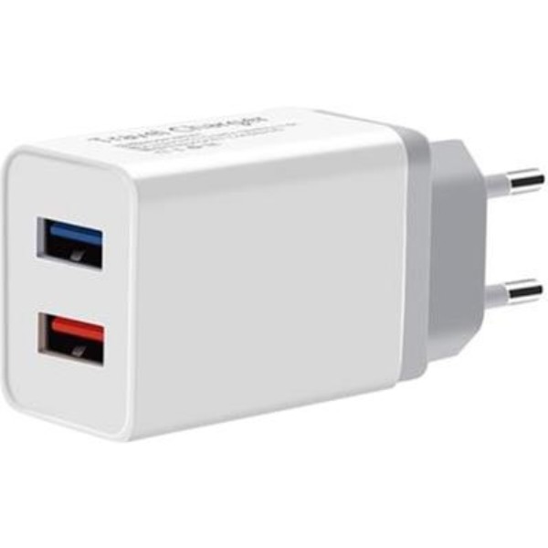 Фото - Сетевое зарядное устройство Proda PD-A28i 2хUSB порти 2,4A + USB Ligthtning кабель 1 м White (PD-A28i-WH)