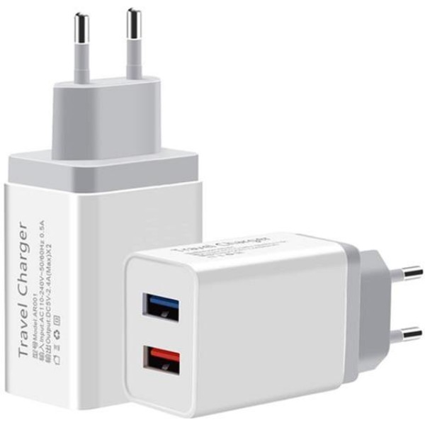 Фото - Сетевое зарядное устройство Proda PD-A28i 2хUSB порти 2,4A + USB Ligthtning кабель 1 м White (PD-A28i-WH)