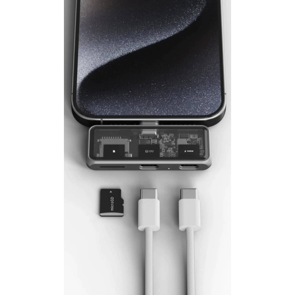 Фото - Хаб USB Satechi Mobile XR Hub with microSD Reader Space Grey (ST-HXRSDM)