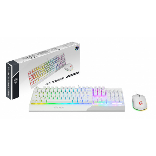 Фото - Клавіатура+миша MSI Vigor GK30 COMBO WHITE UA (S11-04UA302-CLA)