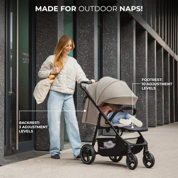 Фото - Коляска прогулянкова Kinderkraft Trig 3 Stone Beige (KSTRIG03BEG0000)